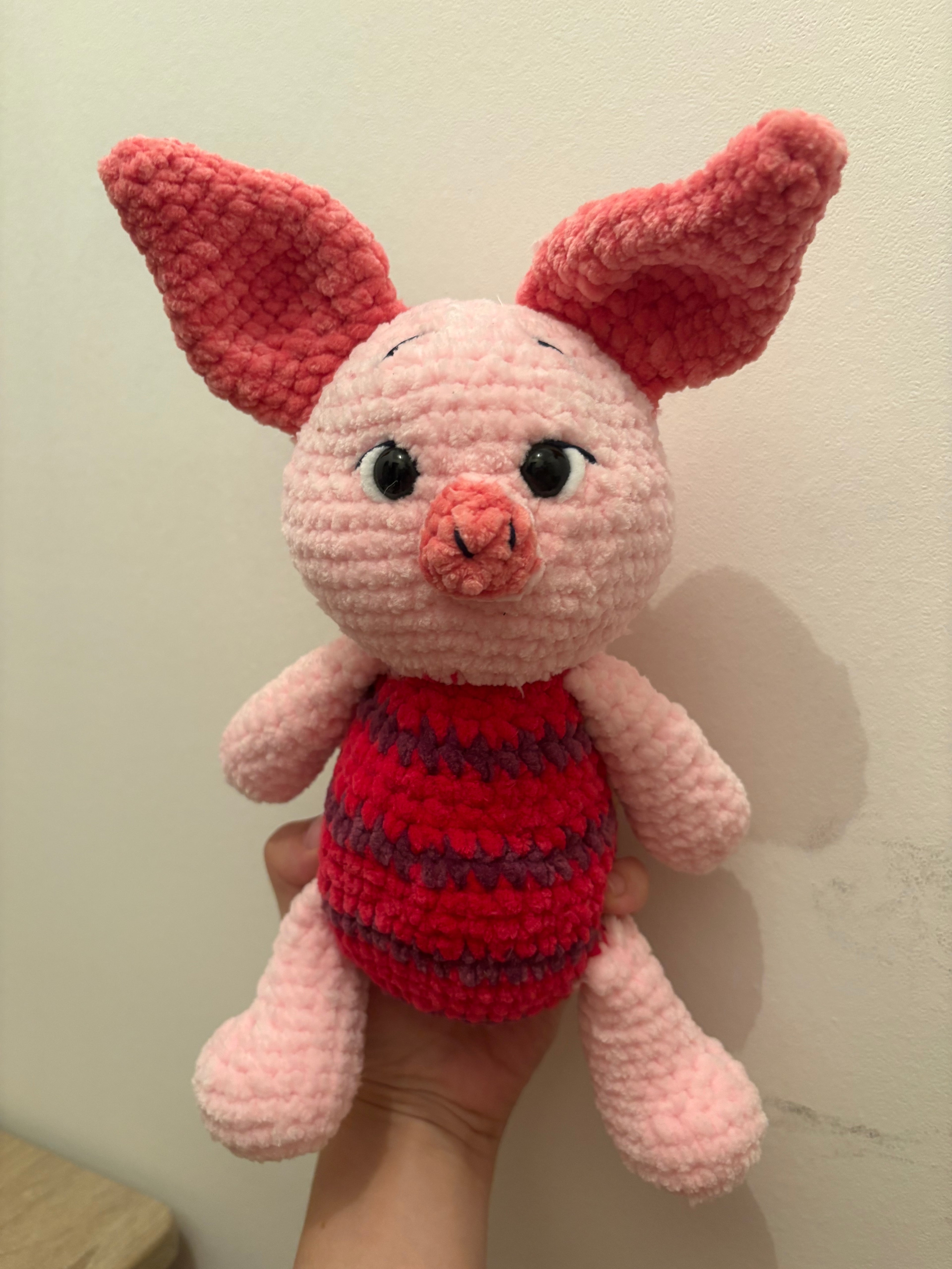 Peluche cochon rose au crochet