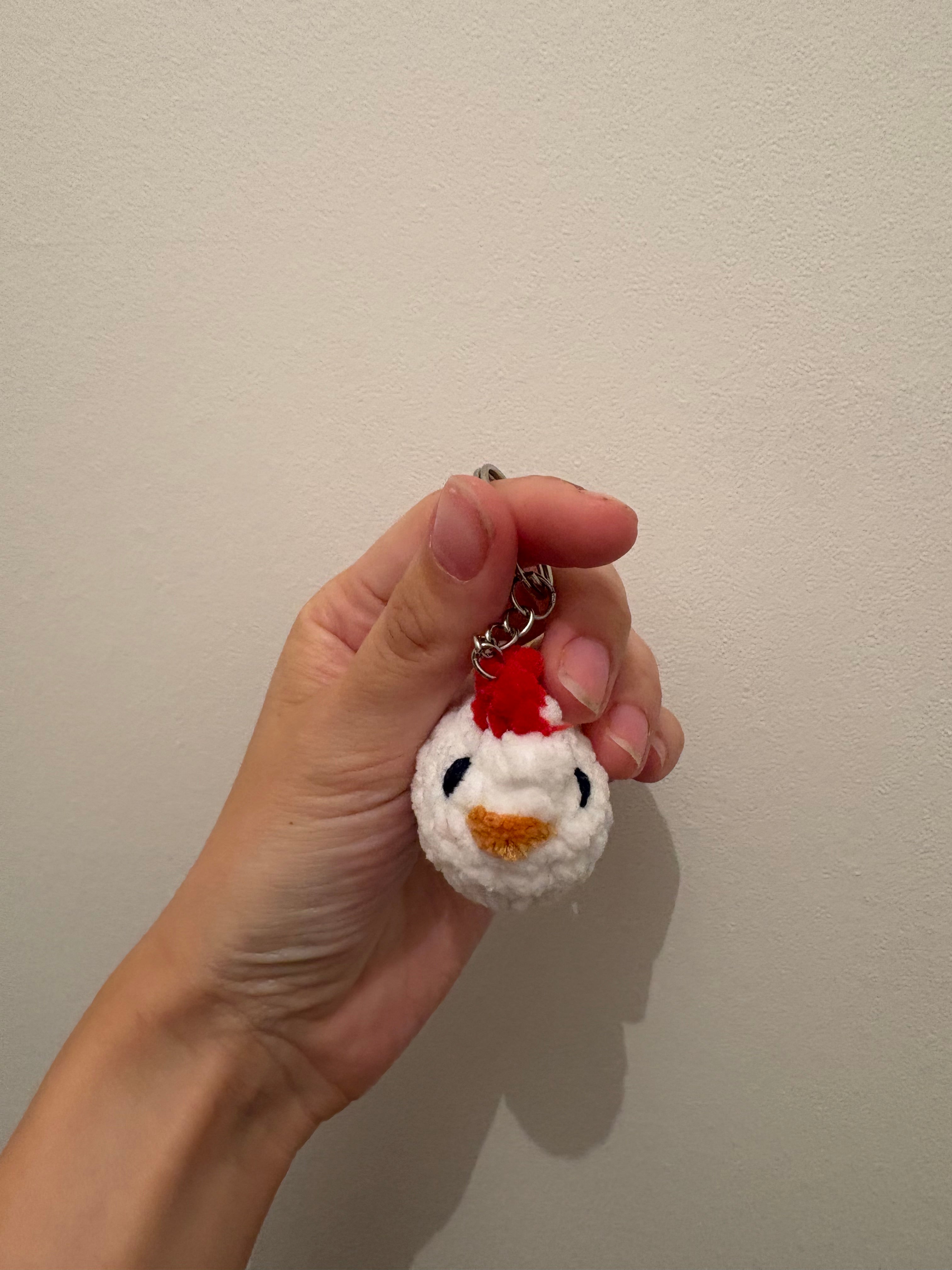 Porte clé poule au crochet