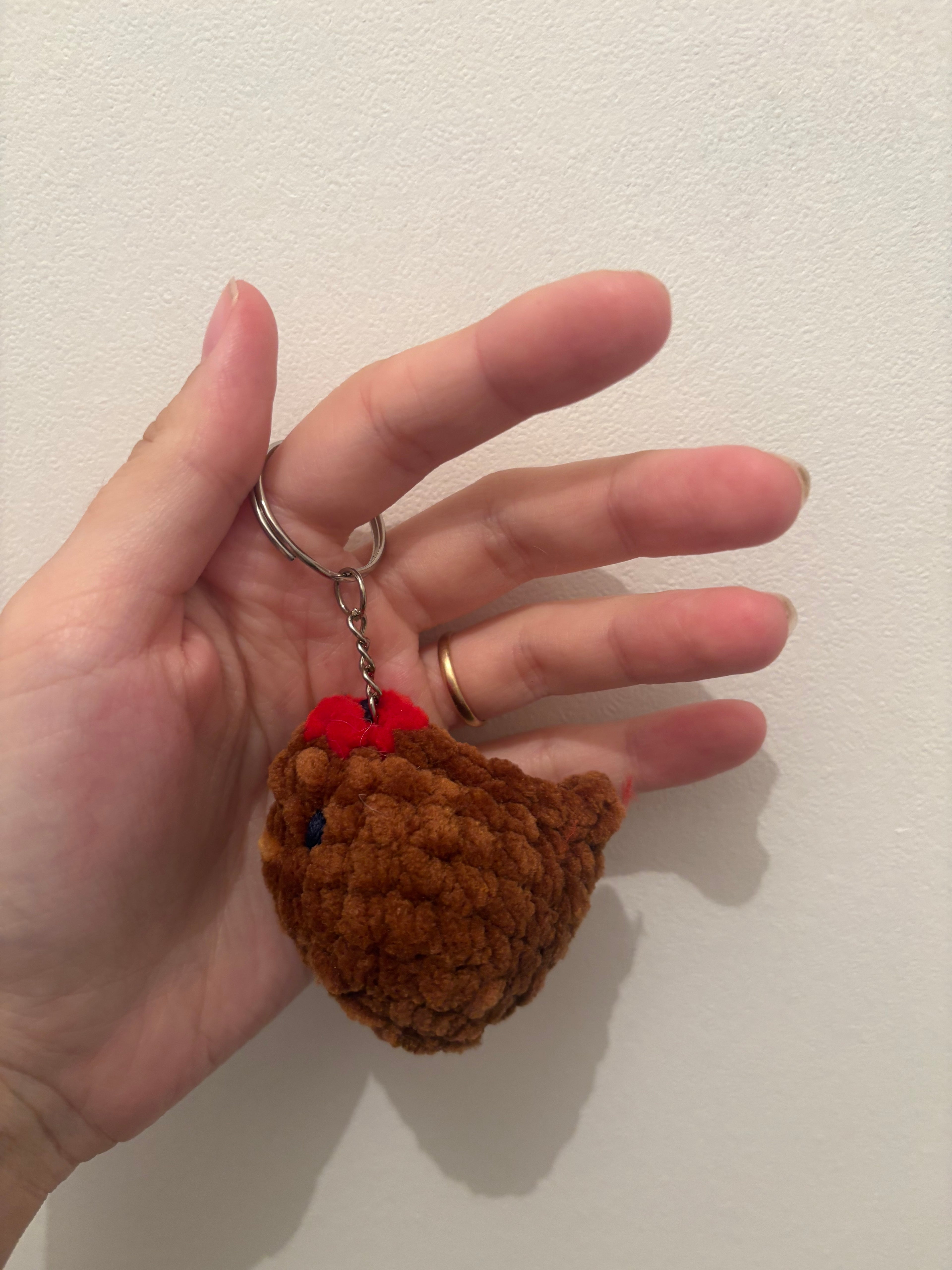 Porte clé poule au crochet